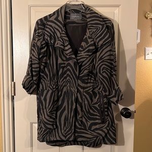 Casablanca Rain Jacket Hi lo hem Animal Print 3/4 sleeves